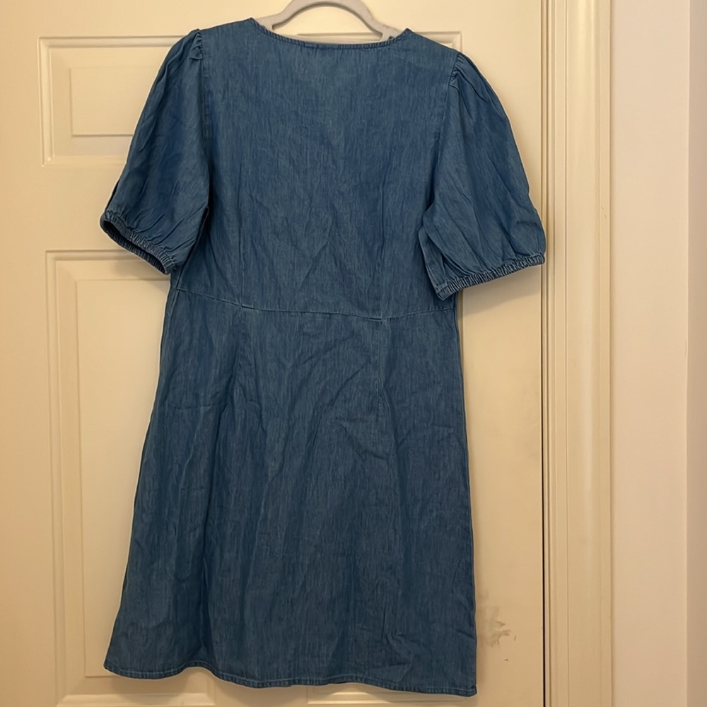 GAP Denim Puff Sleeve Button-Front Mini Dress/NWT/MEDIUM - Picture 10 of 14